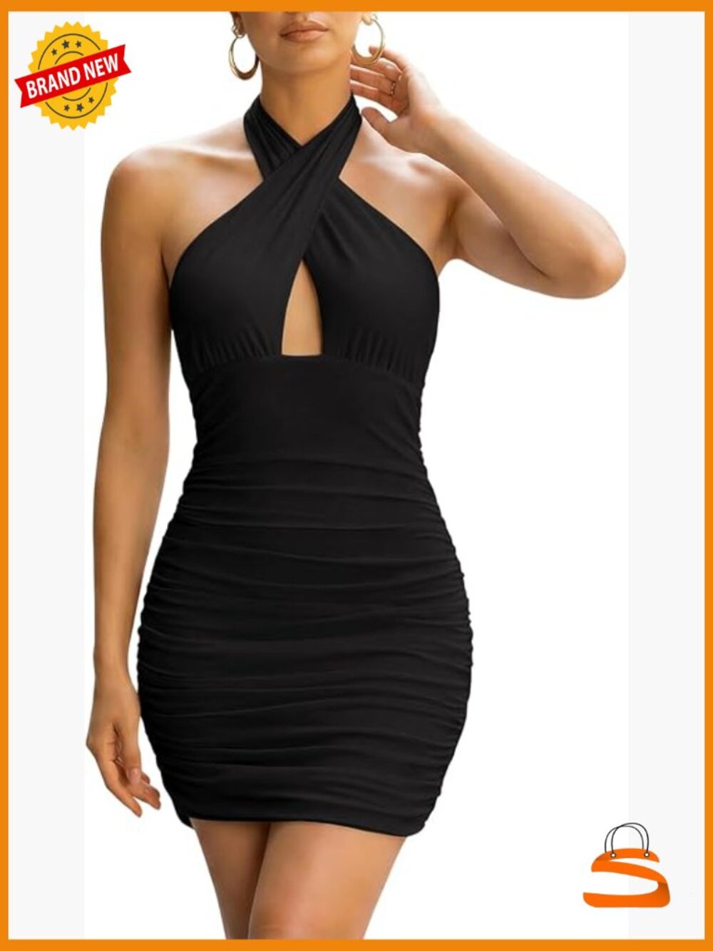 Sexy Halter Sleeveless Backless Bodycon Mini Dress Party Night Club Outfit